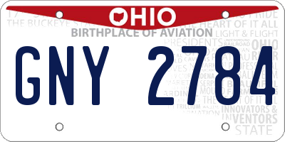 OH license plate GNY2784