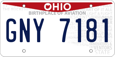 OH license plate GNY7181