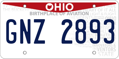 OH license plate GNZ2893