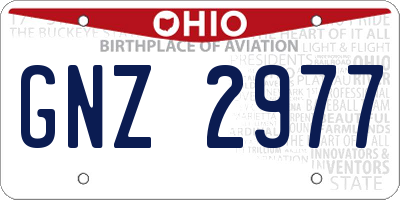 OH license plate GNZ2977
