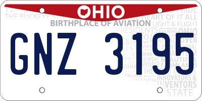 OH license plate GNZ3195