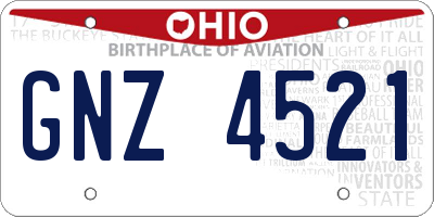 OH license plate GNZ4521