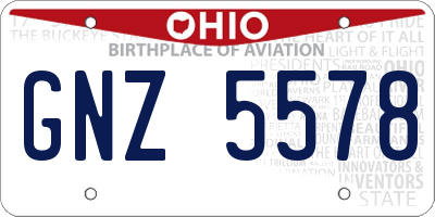 OH license plate GNZ5578