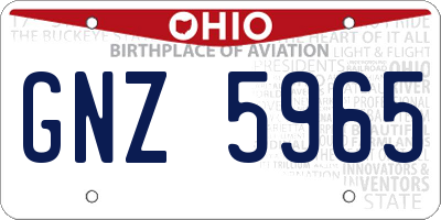 OH license plate GNZ5965