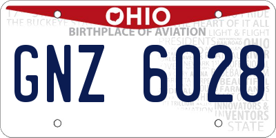 OH license plate GNZ6028