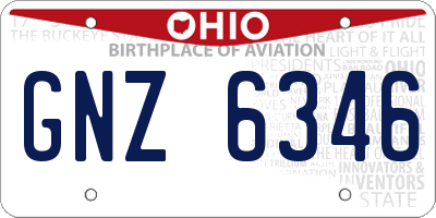 OH license plate GNZ6346