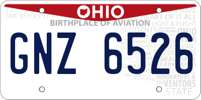 OH license plate GNZ6526