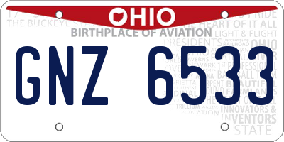 OH license plate GNZ6533