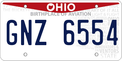 OH license plate GNZ6554