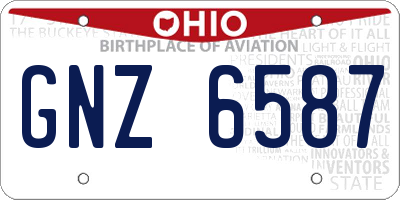 OH license plate GNZ6587