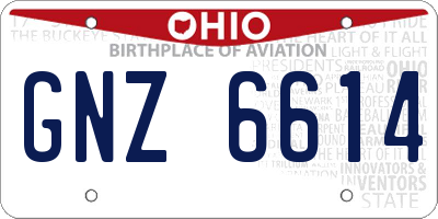 OH license plate GNZ6614