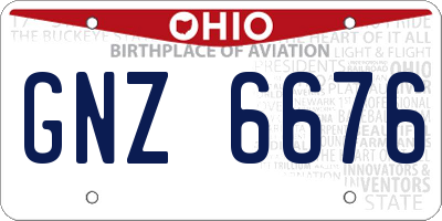 OH license plate GNZ6676