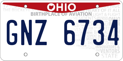 OH license plate GNZ6734