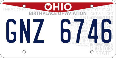 OH license plate GNZ6746