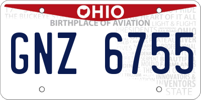 OH license plate GNZ6755
