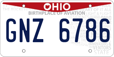 OH license plate GNZ6786