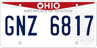 OH license plate GNZ6817