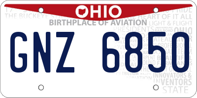 OH license plate GNZ6850