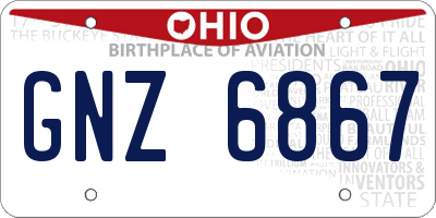 OH license plate GNZ6867