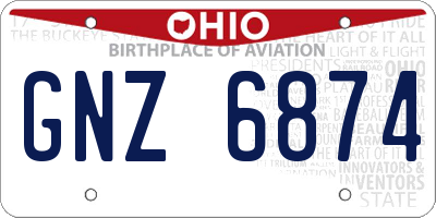 OH license plate GNZ6874