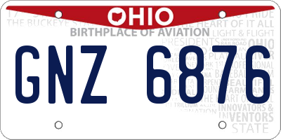 OH license plate GNZ6876