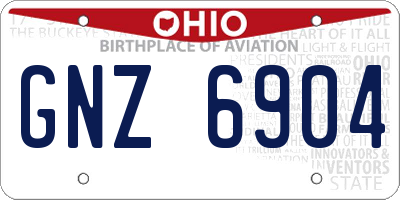 OH license plate GNZ6904