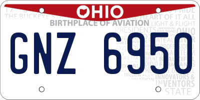 OH license plate GNZ6950