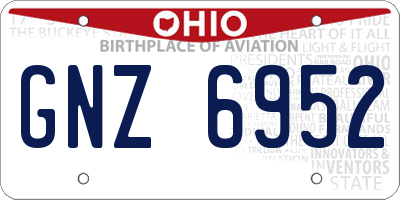 OH license plate GNZ6952