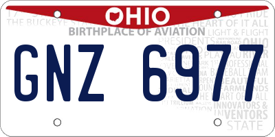 OH license plate GNZ6977