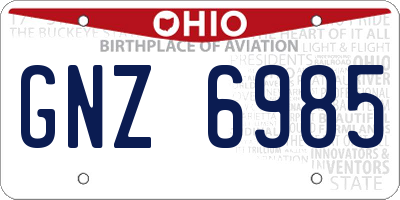 OH license plate GNZ6985