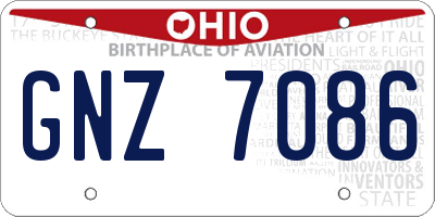 OH license plate GNZ7086