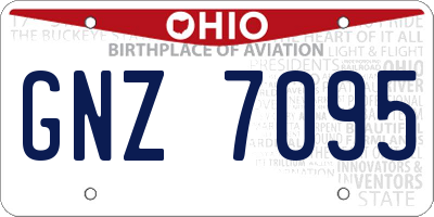OH license plate GNZ7095