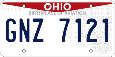 OH license plate GNZ7121
