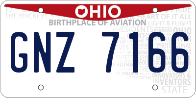 OH license plate GNZ7166