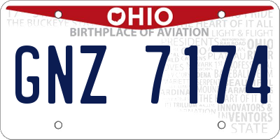 OH license plate GNZ7174