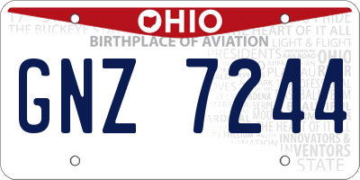 OH license plate GNZ7244