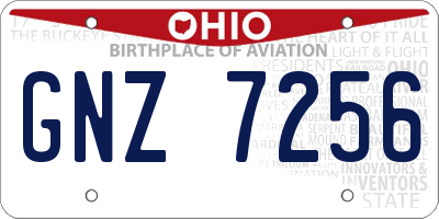 OH license plate GNZ7256