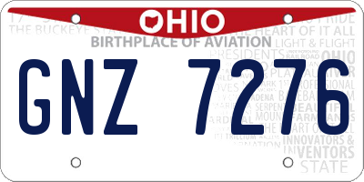 OH license plate GNZ7276