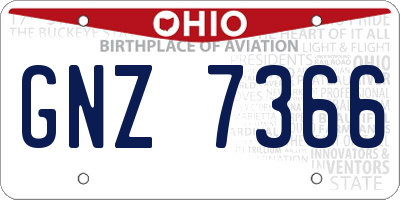 OH license plate GNZ7366