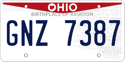 OH license plate GNZ7387