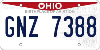 OH license plate GNZ7388