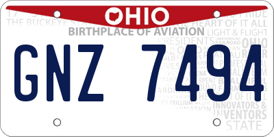 OH license plate GNZ7494
