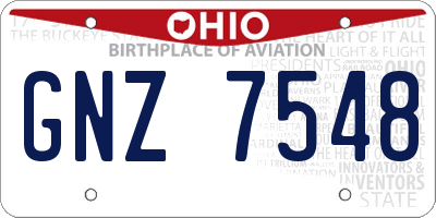 OH license plate GNZ7548