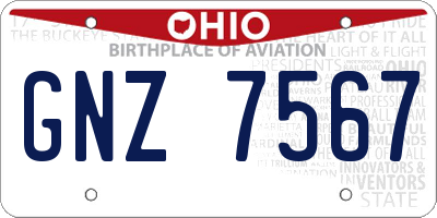 OH license plate GNZ7567