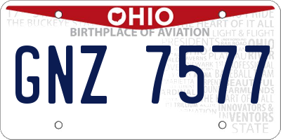 OH license plate GNZ7577