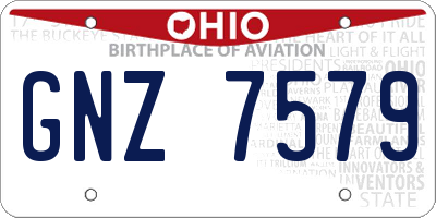 OH license plate GNZ7579