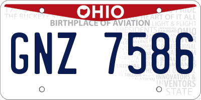 OH license plate GNZ7586