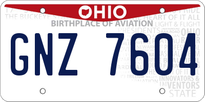 OH license plate GNZ7604