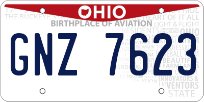 OH license plate GNZ7623