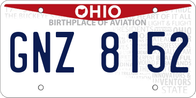 OH license plate GNZ8152